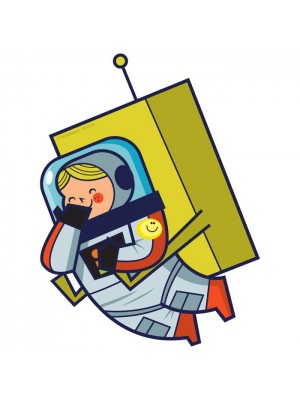 Autocolant sau poster Silly Space Girl Astronaut
